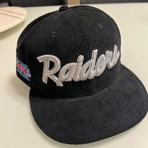 Brand new black corduroy material Raiders SnapBack